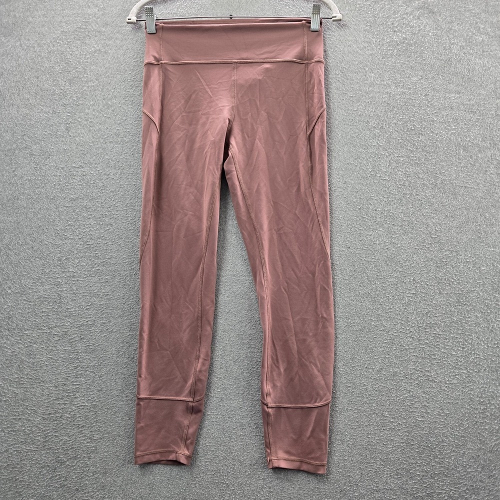 Lululemon Women Activewear Pants 8 Pink In Movement High Rise Yoga Leggings READ